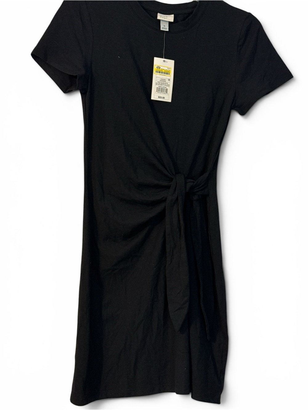 NWT A NEW DAY Black Tie-Waist Short Sleeve Mini Dress